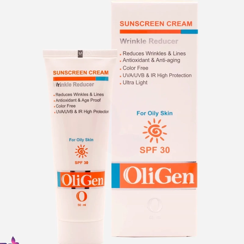 کرم ضد آفتاب ضد چروک پوست چرب الی ژن SPF30