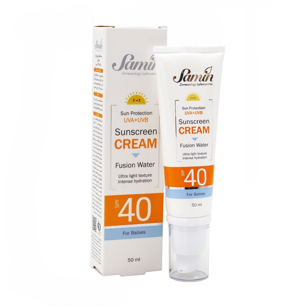 کرم ضد آفتاب فیوژن واتر کودکان SPF40 ثمین 50 میلی لیتر